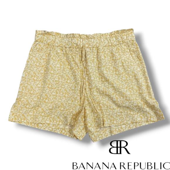 Banana Republic Women’s Yellow Floral Print Drawstring Shorts – Size Small - Picture 8 of 8
